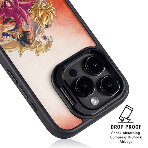 Dragon Ball Super Goku Evolution iPhone 15 Pro Kickstand Case